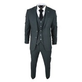 Mens Tweed Olive Green 3 Piece Suit Tailored Fir Classic Vintage 1920s Wedding