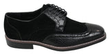 Mens Black Brown Suede & Snake Leather Brogues Shoes Gatsby Vintage