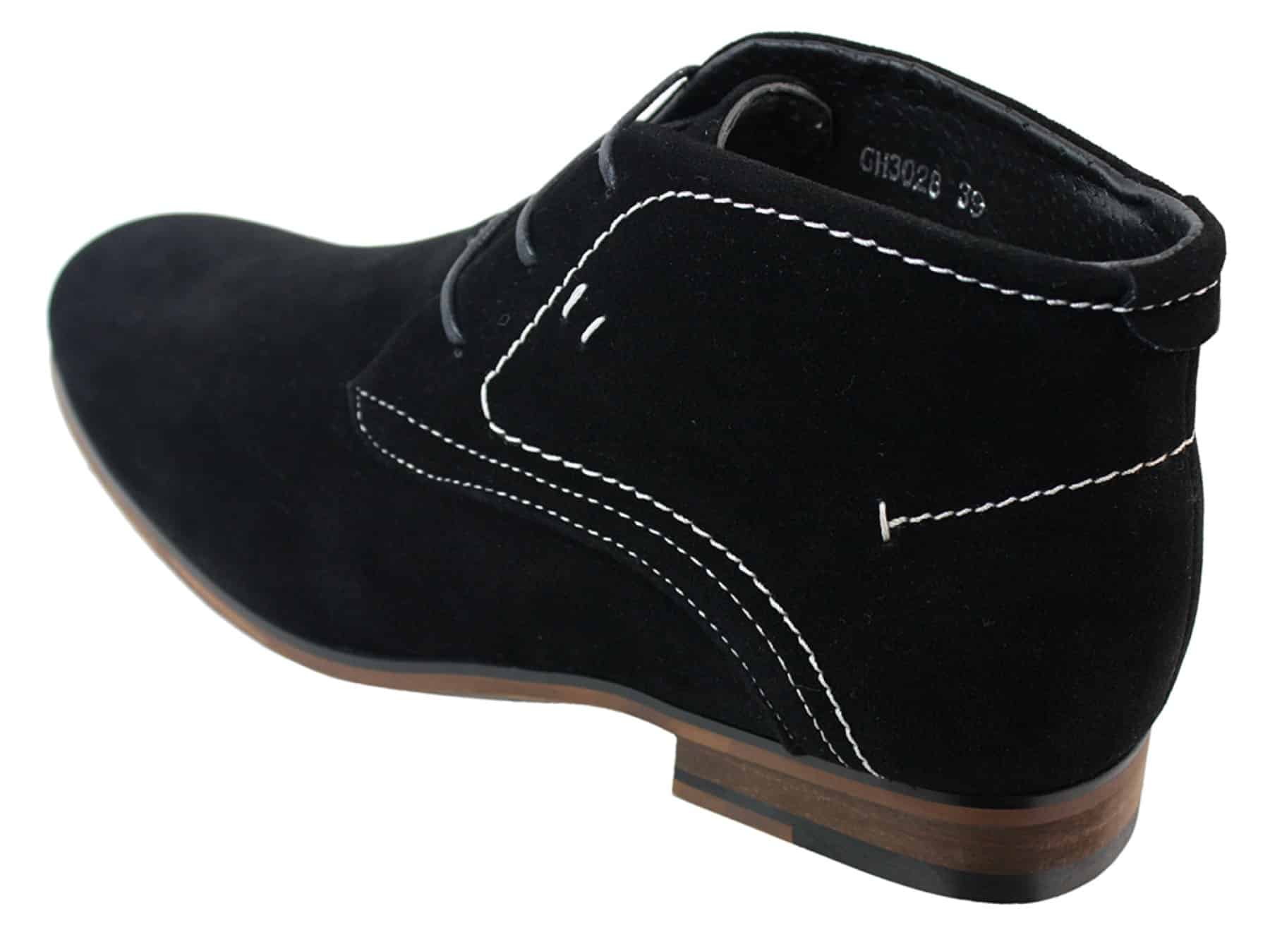 Mens Casual Suede Look Desert Ankle Boots Brown Black Navy Blue Leather Lined