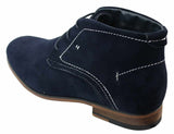 Mens Casual Suede Look Desert Ankle Boots Brown Black Navy Blue Leather Lined