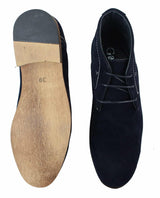 Mens Casual Suede Look Desert Ankle Boots Brown Black Navy Blue Leather Lined