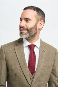 Abito da uomo in tweed a quadri verde oliva