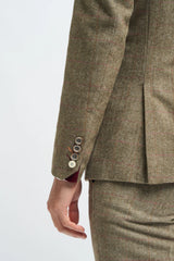 Abito da uomo in tweed a quadri verde oliva