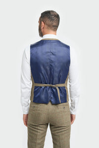 Abito da uomo in tweed a quadri verde oliva