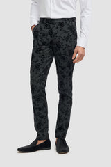 Georgi - Pantaloni neri floreali da uomo