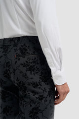 Georgi - Pantaloni neri floreali da uomo