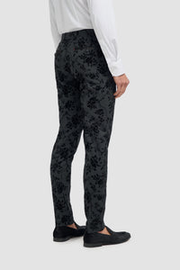 Georgi - Pantaloni neri floreali da uomo