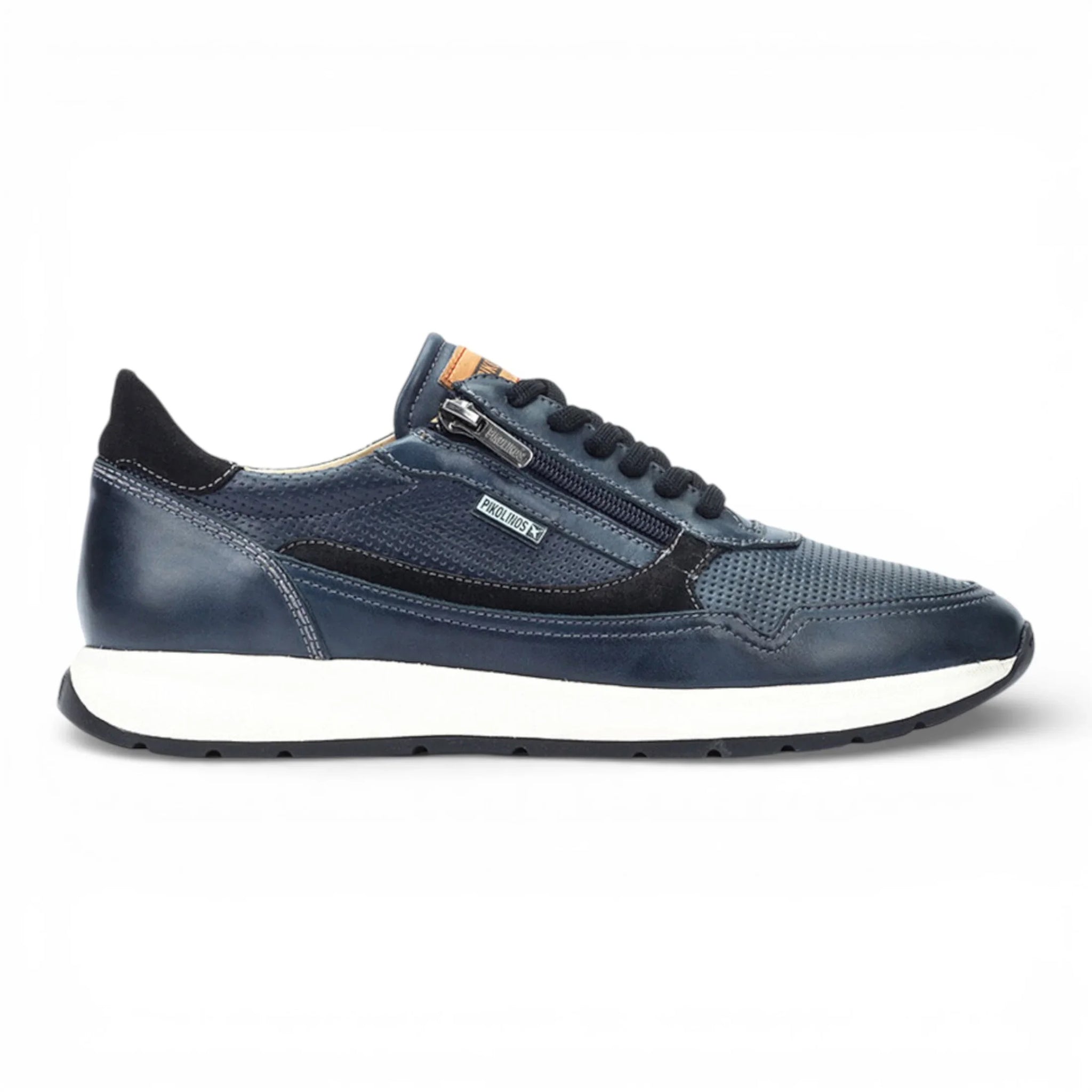 Getafe - Sneakers da uomo in pelle blu, facili da indossare