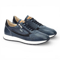 Getafe - Sneakers da uomo in pelle blu, facili da indossare