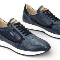 Getafe - Sneakers da uomo in pelle blu, facili da indossare
