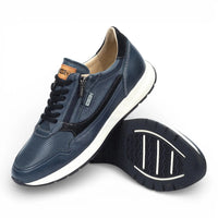 Getafe - Sneakers da uomo in pelle blu, facili da indossare