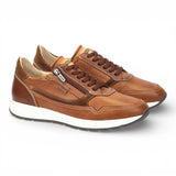 Getafe - Sneakers da uomo in pelle marrone, facili da indossare