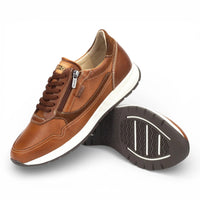 Getafe - Sneakers da uomo in pelle marrone, facili da indossare