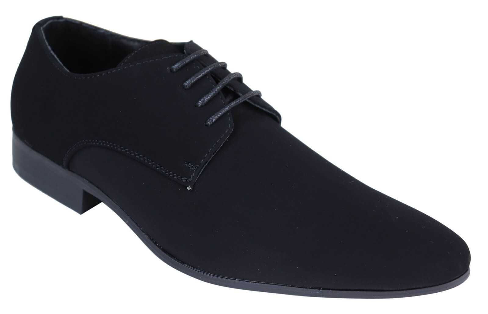 Mens Black Nubuck PU Suede Shoes
