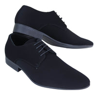 Mens Black Nubuck PU Suede Shoes