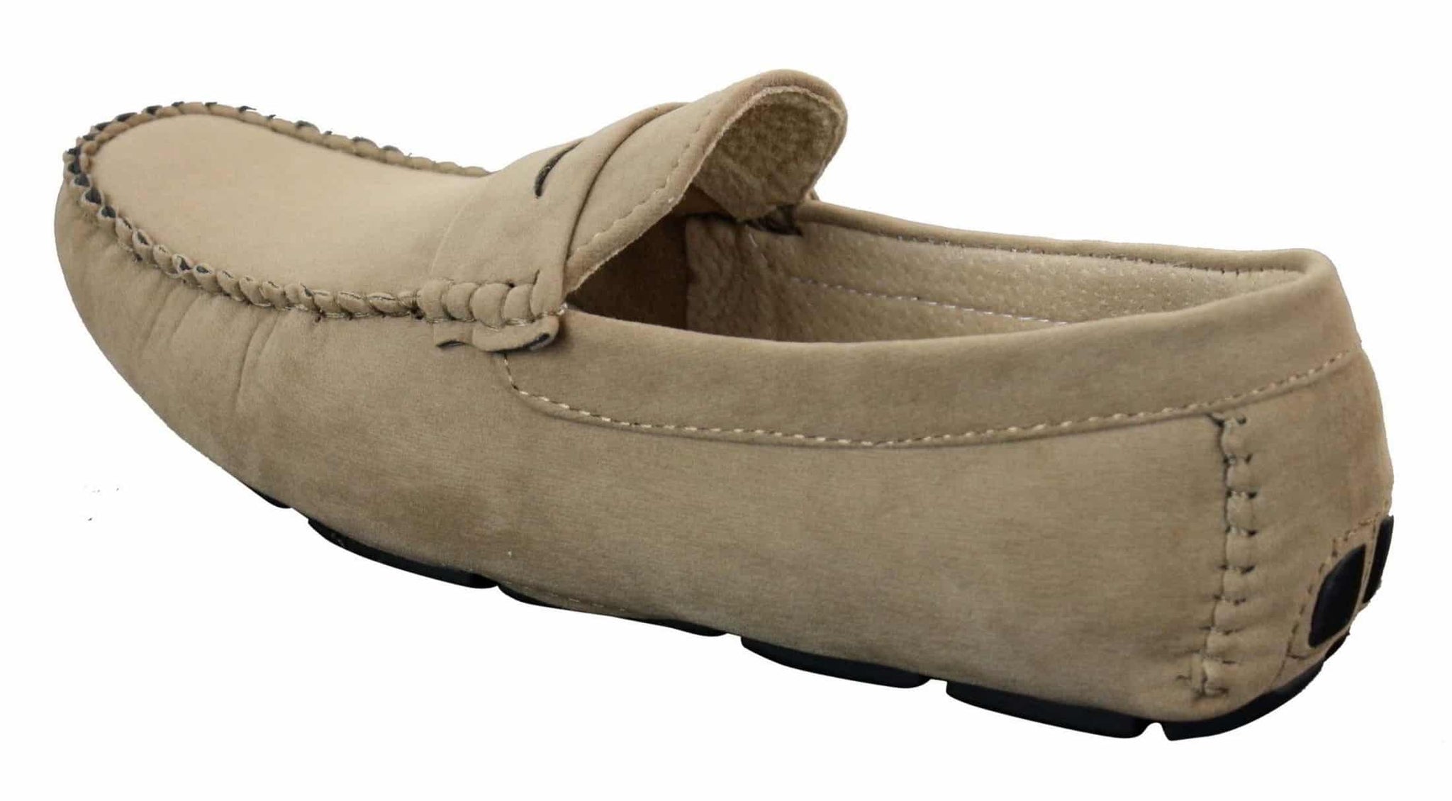 Mens Slip On Suede Leather Shoes Moccasin Loafers Smart Casual Brown Beige