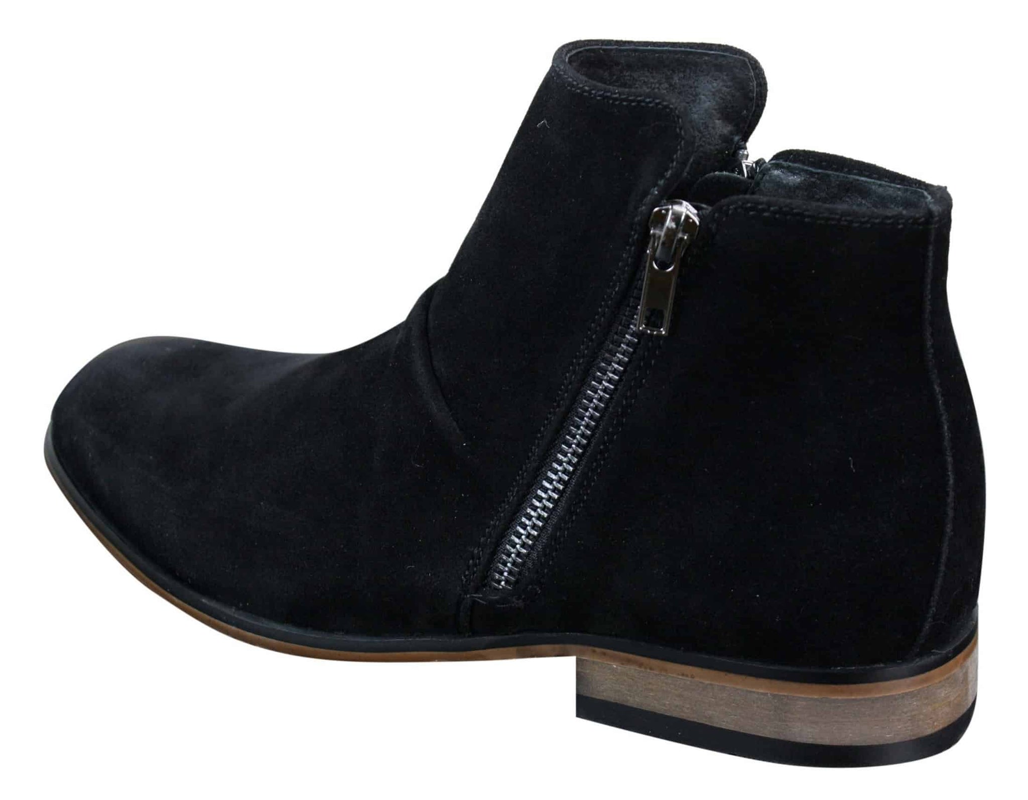 Mens Italian Suede Slip On Zip Ankle Boots Smart Casual Desert Chelsea Dealer