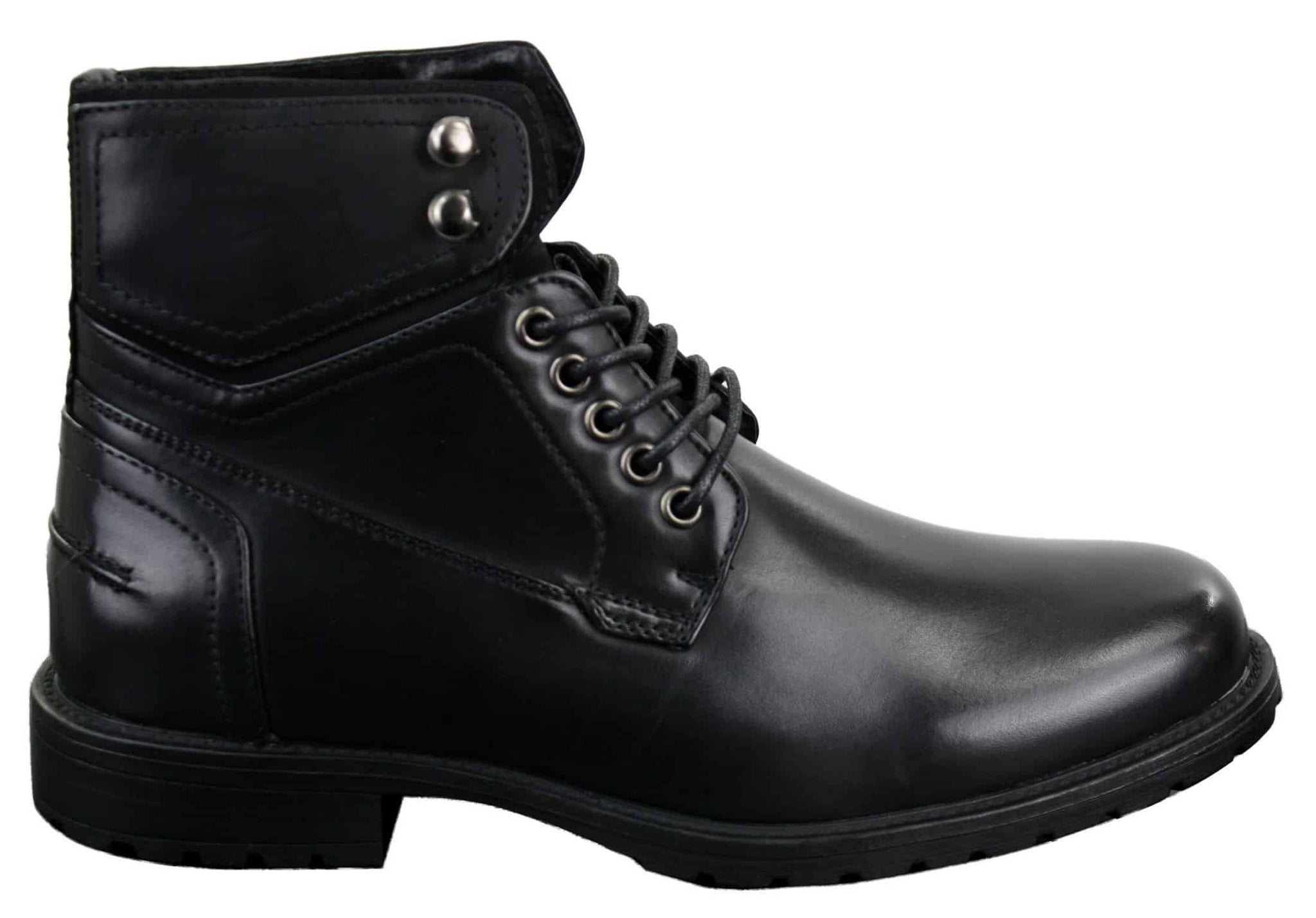 Mens Laced Military Army Casual Ankle Boots Leather Boots Black Brown