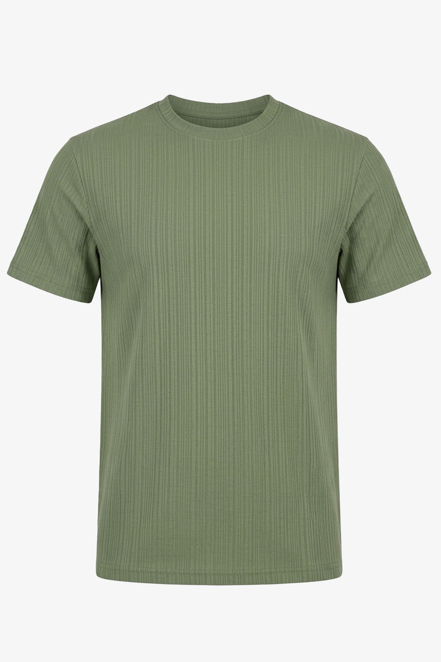 T-shirt classica da uomo a coste verdi