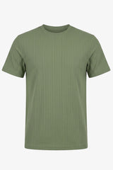 T-shirt classica da uomo a coste verdi
