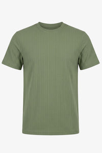 T-shirt classica da uomo a coste verdi