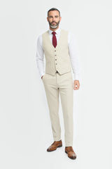 Hampton - Abito da uomo a tre pezzi beige