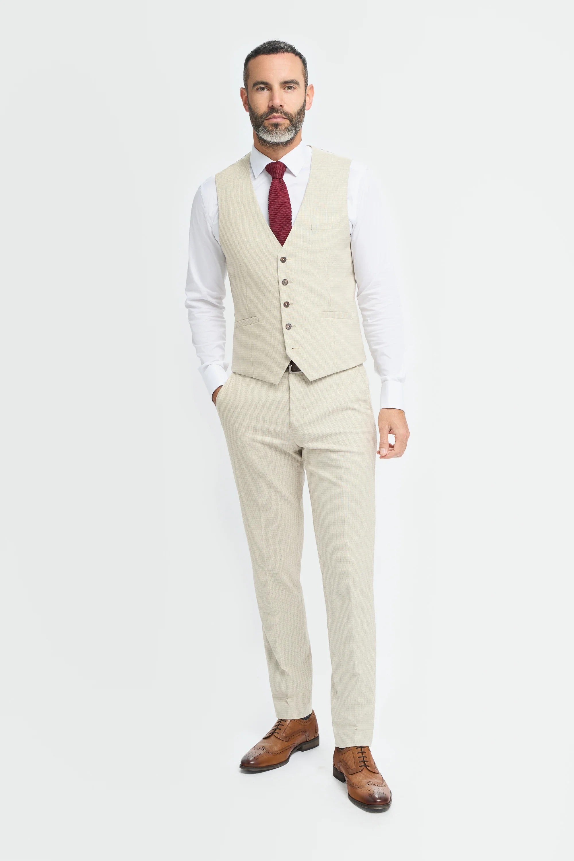 Hampton - Abito da uomo a tre pezzi beige