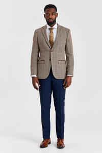 Abito in tweed Harris Brown con pantaloni blu navy Mayfair a contrasto