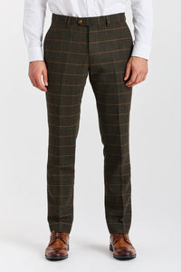 Harris - Abito da uomo a tre pezzi in tweed di misto lana verde