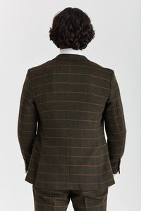 Harris - Abito da uomo a tre pezzi in tweed di misto lana verde