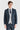 Abito Harris in tweed blu navy con gilet Belmont argento a contrasto