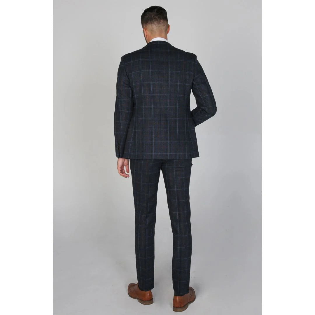 Harvey - Men's Navy Check Blazer
