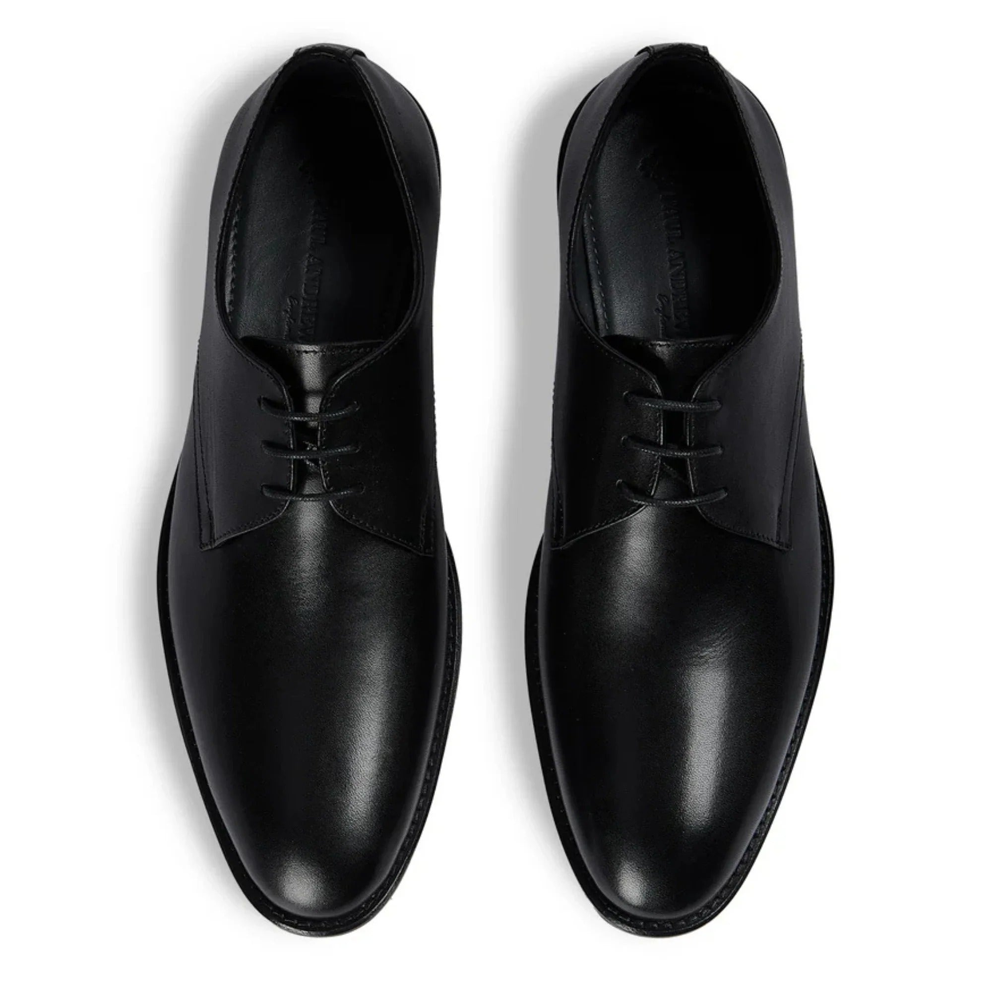 Henley - Scarpe Derby classiche da uomo nere con punta liscia