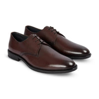 Henley - Scarpe Derby classiche da uomo marroni con punta liscia