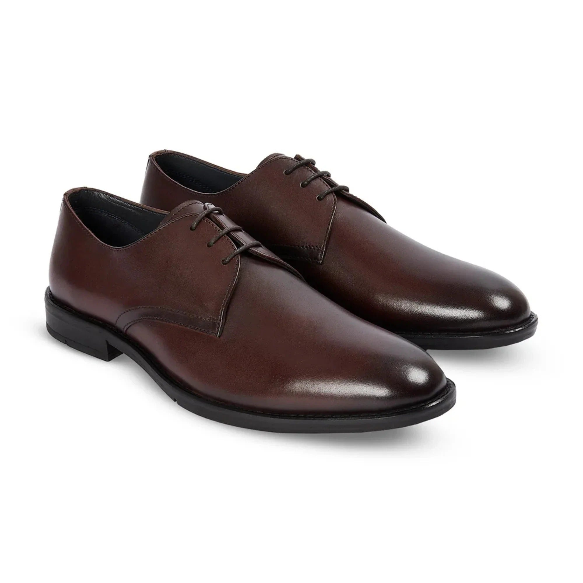 Henley - Scarpe Derby classiche da uomo marroni con punta liscia