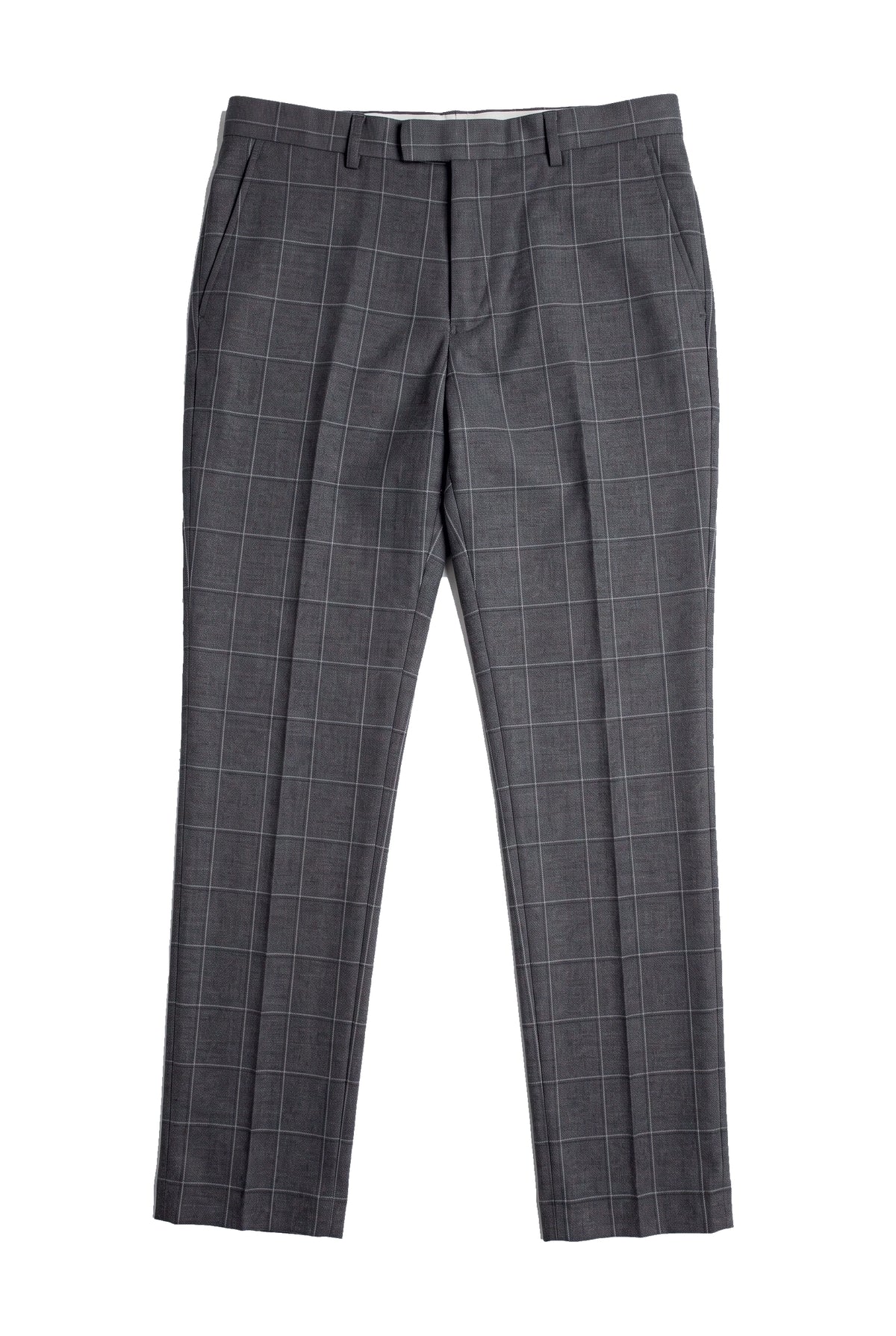 Hobbs - Pantaloni da uomo a quadri grigi, stile vintage retrò, eleganti, da sposa