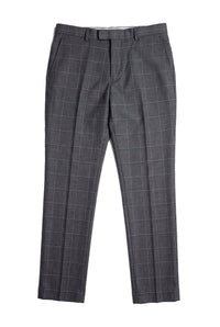 Hobbs - Pantaloni da uomo a quadri grigi, stile vintage retrò, eleganti, da sposa