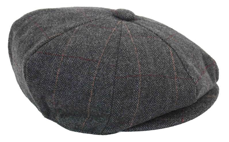 Mens Tweed Check Peaky Blinders Cap