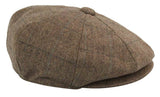 Mens Tweed Check Peaky Blinders Cap