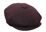 HT6363 - Mens Vintage Tweed Newsboy Peaky Blinders Cap - Brown/Wine