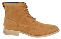 Mens Matt Leather Laced Peaky Blinders Boots