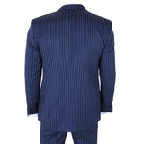 IM43 - Abito da uomo a tre pezzi gessato blu navy stile Shelby