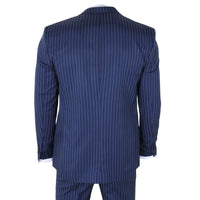 IM43 - Abito da uomo a tre pezzi gessato blu navy stile Shelby