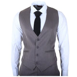 IM44 - Abito da uomo a tre pezzi gessato grigio stile Shelby
