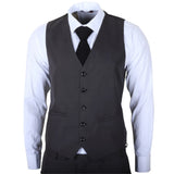 IM51 - Abito da uomo a tre pezzi a quadri color antracite, vestibilità sartoriale