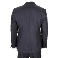IM51 - Abito da uomo a tre pezzi a quadri color antracite, vestibilità sartoriale
