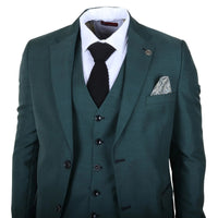IM52 - Abito da uomo a tre pezzi a quadri verdi, vestibilità sartoriale