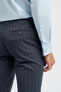 Invincible - Pantaloni gessati blu navy da uomo