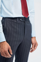 Invincible - Pantaloni gessati blu navy da uomo