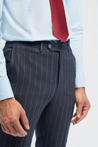Invincible - Pantaloni gessati blu navy da uomo